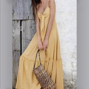 NWT Elan yellow maxi dress / cover up sz small